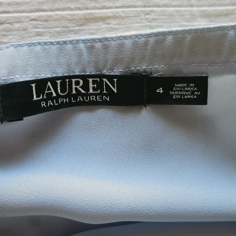 Lauren Ralph Lauren Colorful Floral Georgette Tiered Skirt. - Blue Floral Size 4 - Picture 5 of 12